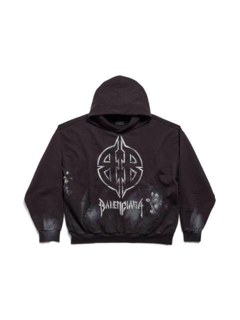 Men's Metal Bb Stencil Hoodie Medium Fit in Black/white