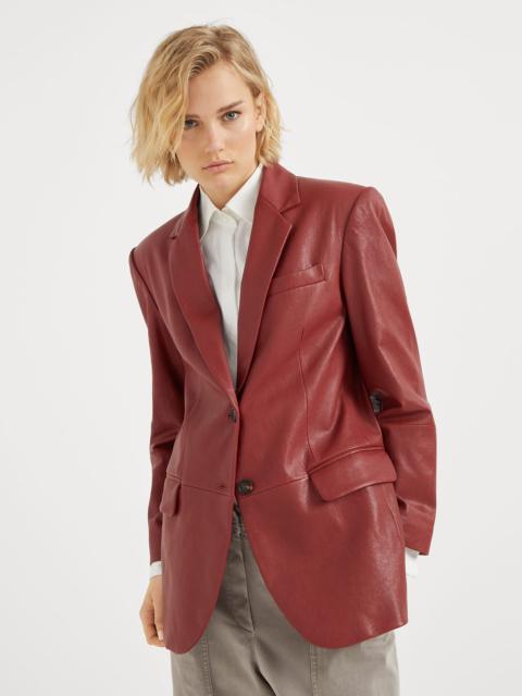 Brunello Cucinelli Nappa leather jacket with monili | REVERSIBLE