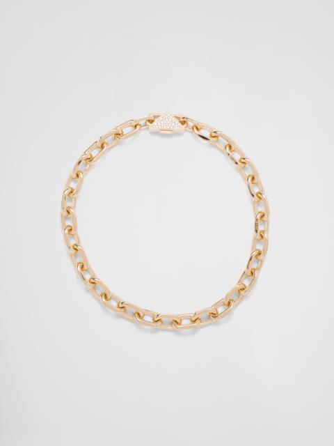 Eternal Gold chain necklace in yellow gold with diamonds