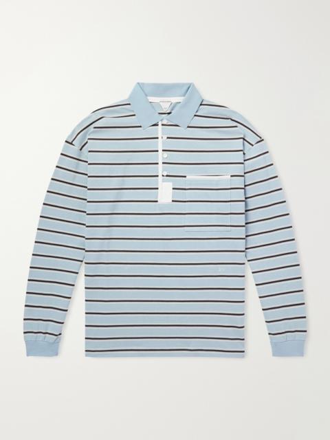 Bottega Veneta Striped Cotton-Piqué Polo Shirt