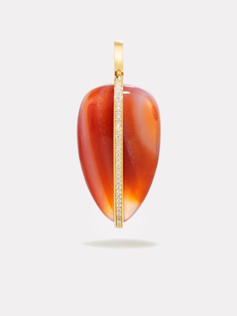 By Pariah Large Diamond Pebble Pendant | Red Carnelian
