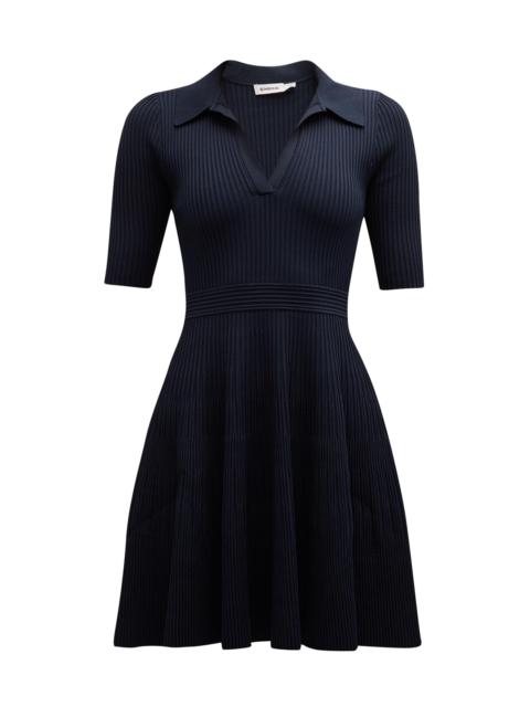 SIMKHAI Women's Patricia Ribbed Polo Minidress - Blue