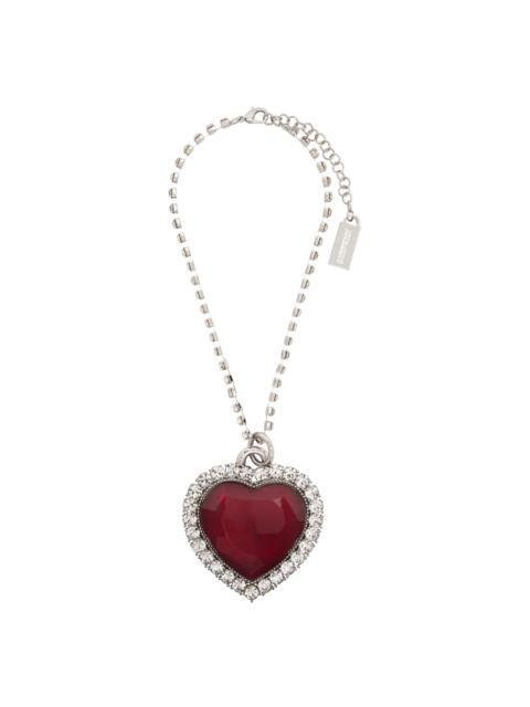 VETEMENTS Silver Giant Crystal Heart Necklace