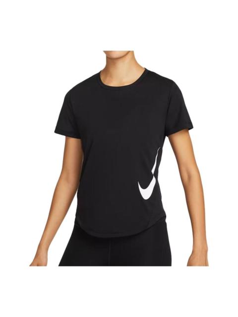 Nike (WMNS) Nike Tempo Swoosh Run Dri-FIT T-Shirt 'Black White' HV2773-010