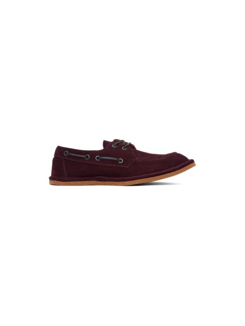 Dries Van Noten Burgundy Pantoufles Boat Shoes