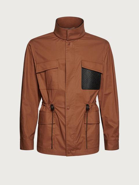 FERRAGAMO SAFARI JACKET WITH LEATHER DETAILS
