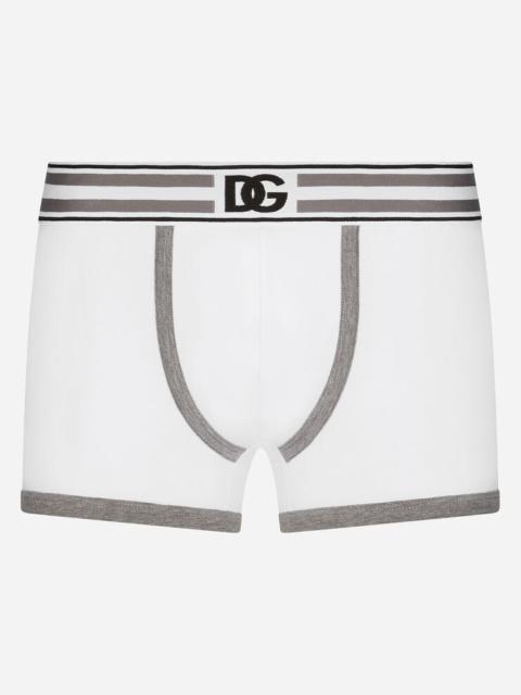 Dolce & Gabbana Regular-fit two-way stretch jersey boxers with DG logo