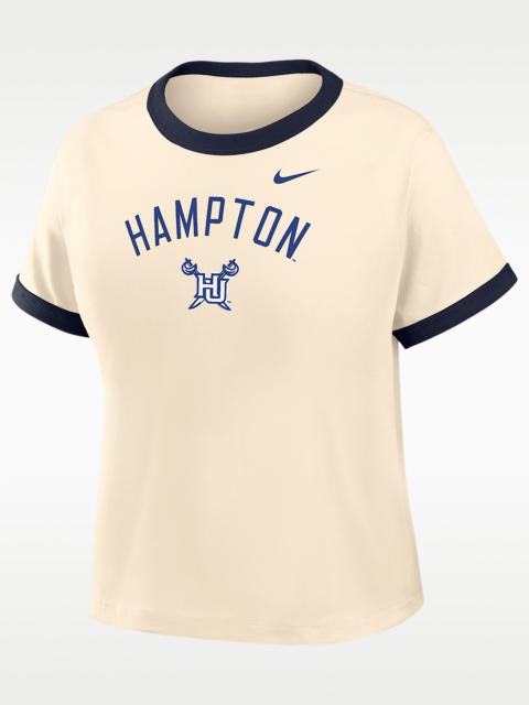 Nike Nike College (Hampton University) Women's Cropped Ringer T-Shirt