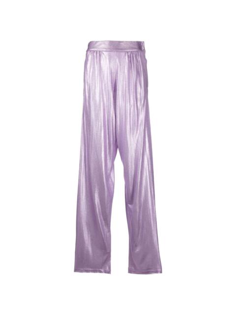 lurex wide-leg trousers