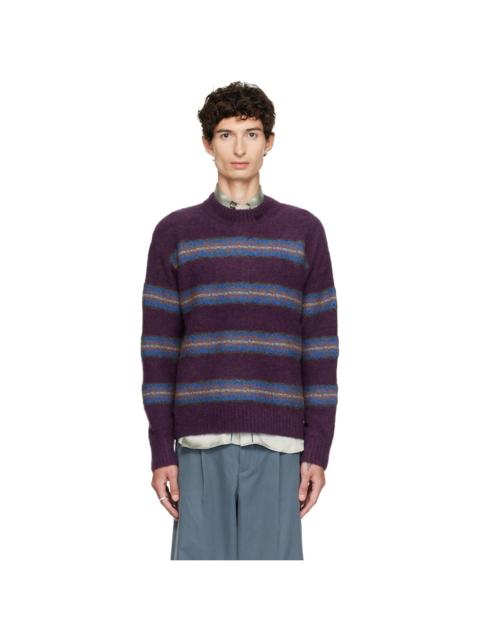 Dries Van Noten Purple Jacquard Wool Sweater