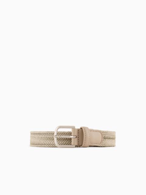 Braided cotton belt with pin buckle