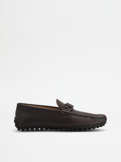 CITY GOMMINO DRIVING SHOES IN LEATHER - BROWN