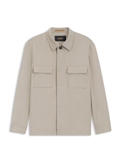 BOSS RELAXED-FIT OVERSHIRT IN A WOOL BLEND
