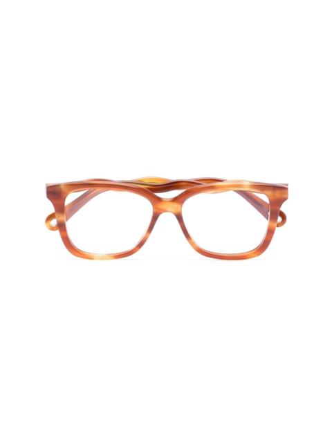 Chloé wavy arms rectangle-frame glasses