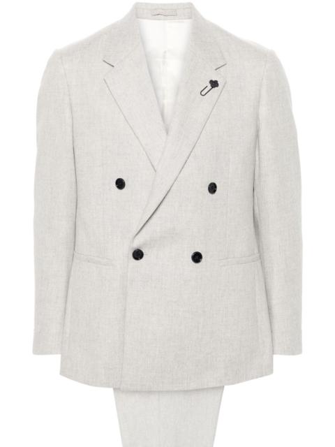 LARDINI logo-brooch suit