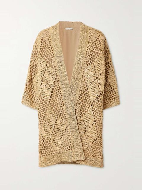 Brunello Cucinelli Crocheted 가짜 raffia 카디건