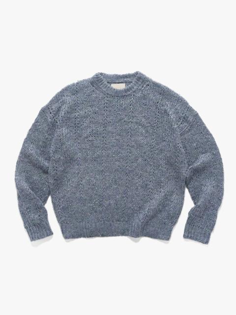 YOKE Silk Linen Crewneck Sweater Blue