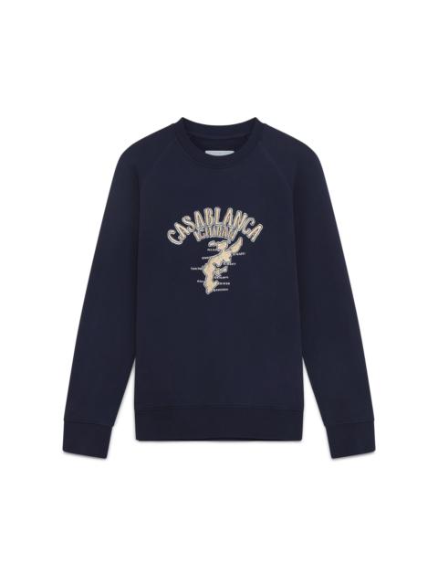 CASABLANCA Ichiban Embroidered Raglan Sweatshirt Blue
