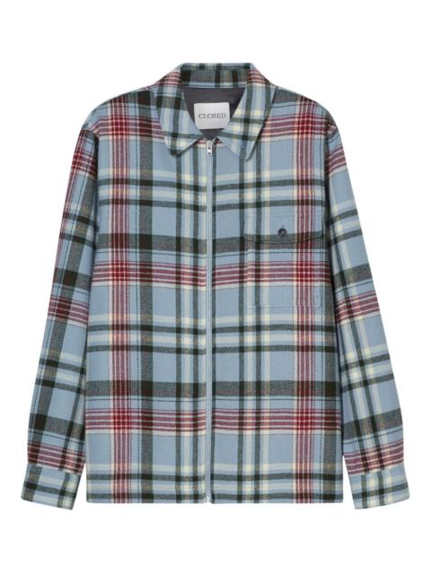 CLOSED zip-front plaid shirt jacket