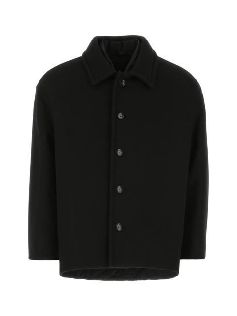 Black wool blend coat