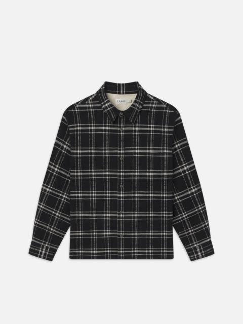 FRAME Plaid Overshirt in Black Plaid