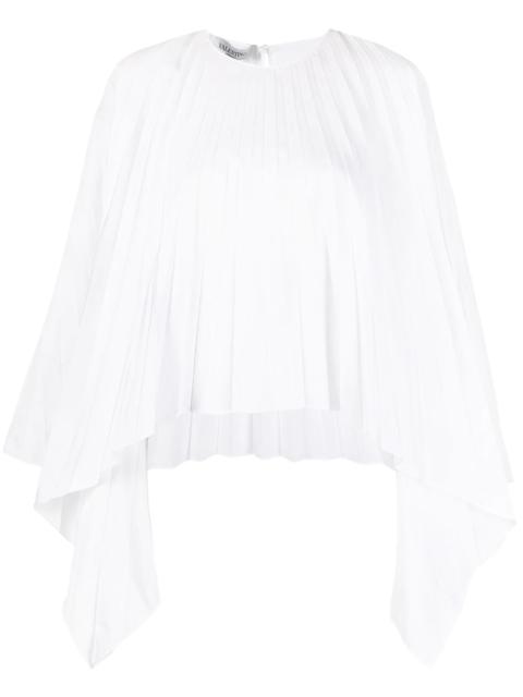 Valentino pleated bell-sleeves top