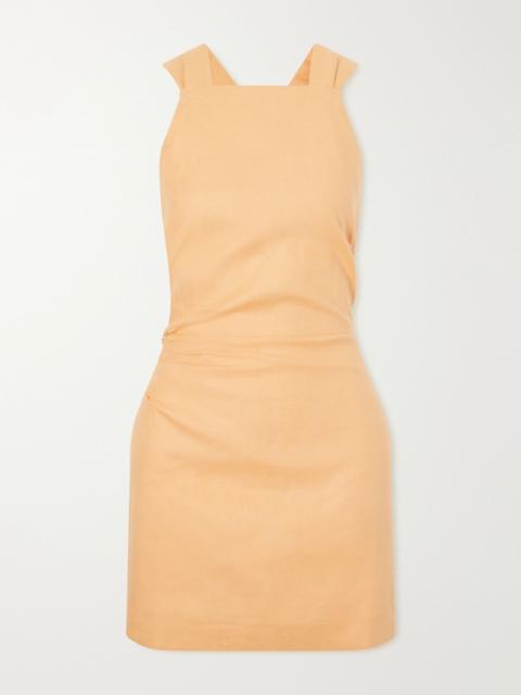 SIR. Thora open-back linen mini dress Orange