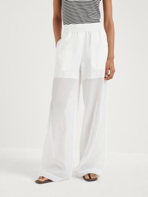 Brunello Cucinelli Cotton organza loose trousers