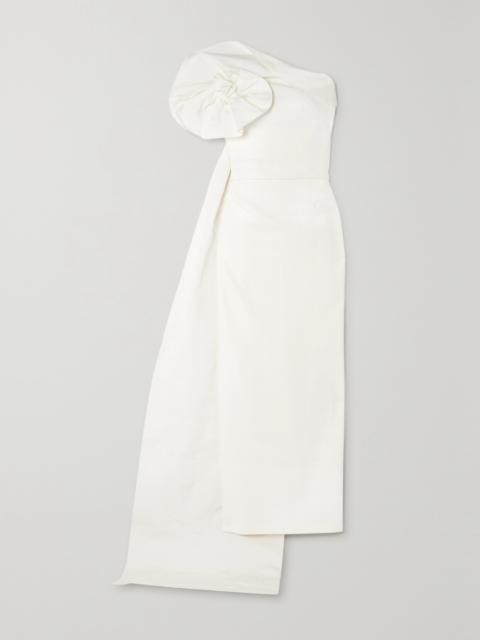 Safiyaa Briannie Strapless Faille-trimmed Stretch-crepe Gown