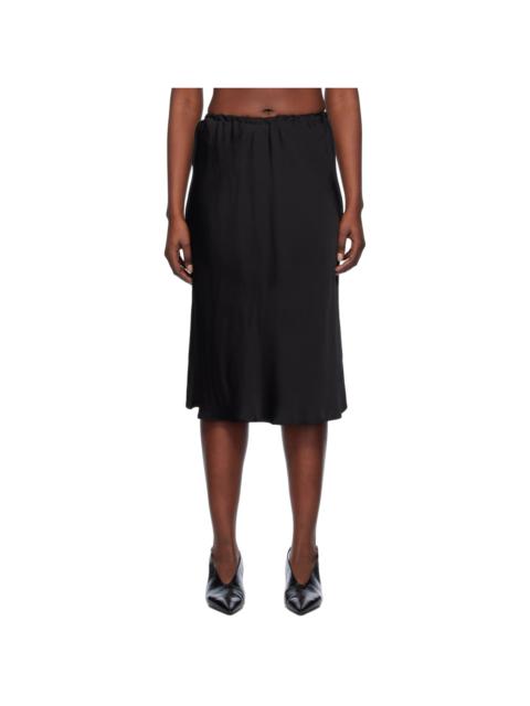 Jil Sander Black Elasticized Midi Skirt
