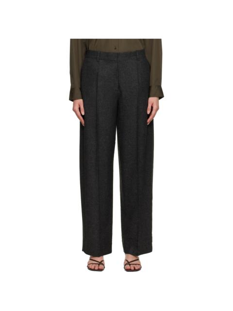 TOTEME Gray Wide Flannel Trousers
