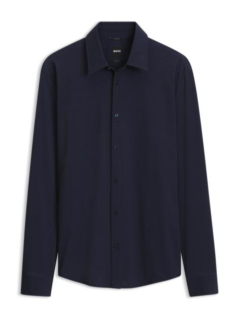 BOSS SLIM-FIT SHIRT IN PRINTED PERFORMANCE-STRETCH JERSEY