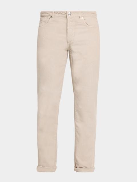Brunello Cucinelli Men's Micro-Corduroy Straight Leg Five-Pocket Pants