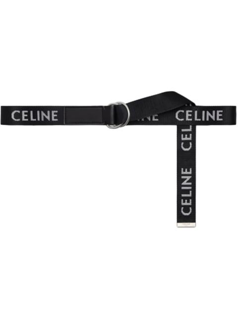 CELINE Celine Medium Double Ring Belt Jacquard Black