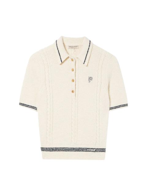 cable-knit polo shirt