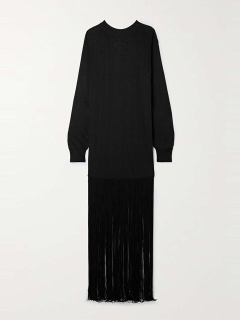 KHAITE Torino fringed crepe maxi dress