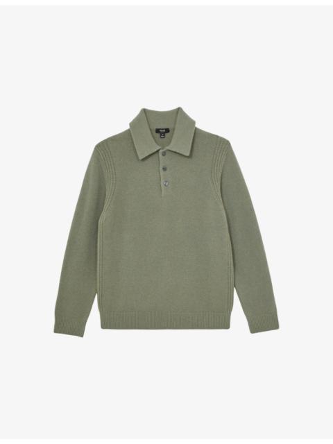 REISS Deansgate Polo-Collar Wool And Cashmere-Blend Jumper