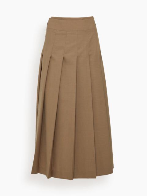 RÓHE Plisse Wrap Skirt in Khaki