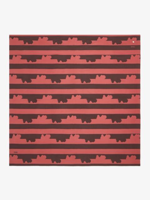 TOUS Coral-colored silk Scarf TOUS Bear Stripes Big