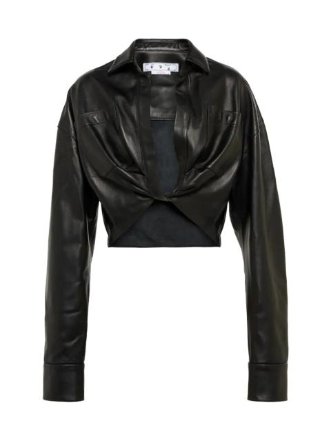 Off-White Leather crop shirt