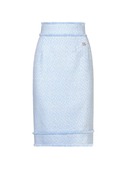 Dolce & Gabbana Calf-length wool crêpe pencil skirt with DG