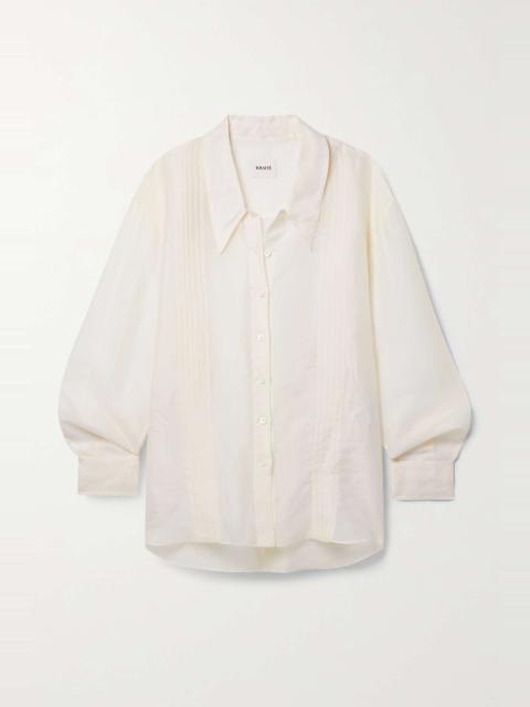 KHAITE Nori pintucked silk-organza shirt