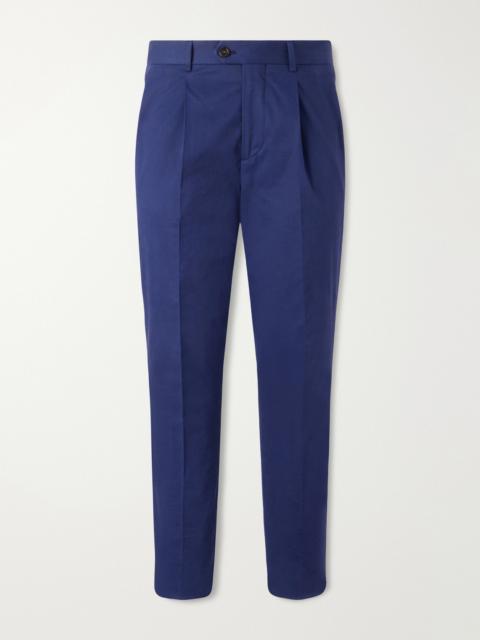 Brunello Cucinelli Straight-Leg Pleated Cotton-Blend Twill Suit Trousers