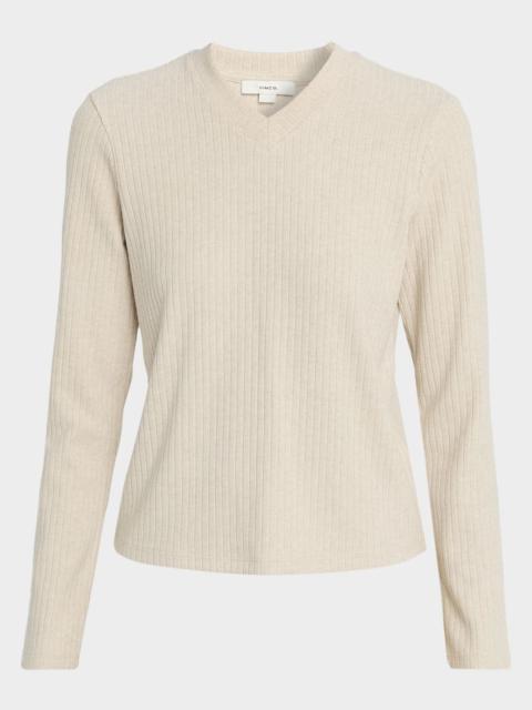 Vince Ribbed V-Neck Sweater