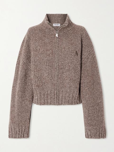 THE ATTICO Ribbed Wool And Cashmere-blend Zip-up Cardigan