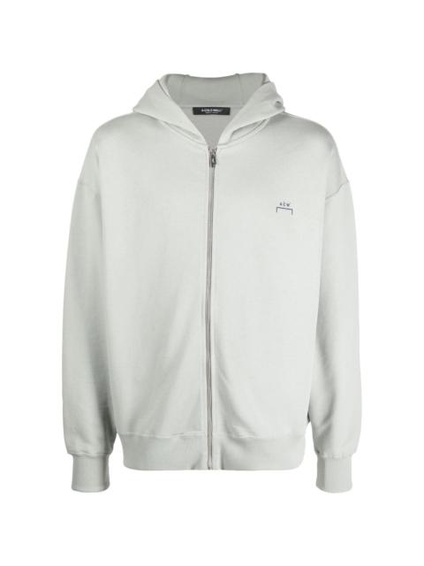 logo-print zip-up hoodie