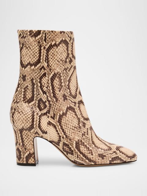PARIS TEXAS Lavinia Snake-Embossed Leather Ankle Boots