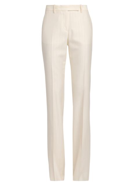 TOM FORD Women's Shadow Striped Wool-Silk Straight-Leg Pants - Yae Cream