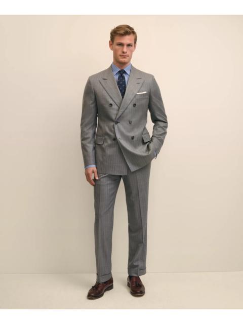 Brooks Brothers Classic Fit Double-Breasted Wool Pinstripe 1818 Suit