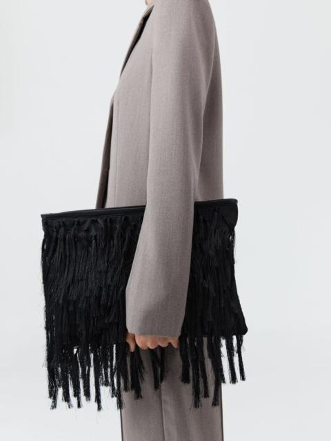 ST. AGNI Tassel Oversized Clutch - Black